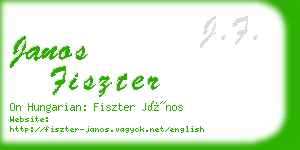 janos fiszter business card